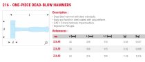 (216.40) -Dead Blow Monobloc Hammer- 1.5 lbs