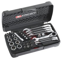 (467S.BOX) -Compact Metric Ratcheting Comb Wrench & Socket Set (Limited supply)