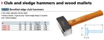 (1262H.125)-Club Hammer w/Hickory Handle (Beveled Edge)(2.75lbs)