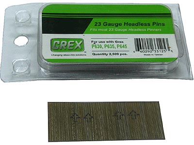 Grex 23 Gauge Headless Pins (25mm) -1" (Pack of 2,500)