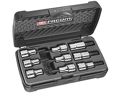 (AMEX.3) -1/2" Drive 9pc Torx Socket Set (T20>T60)(Facom)