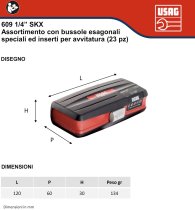 (609 1/4 SKX)-1/4" Dr Compact Metric Set (w/grip sockets & bits)