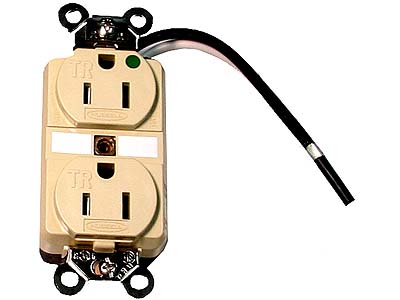 15a/120v Duplex Receptacle- Hospital Grade Tamper Proof (Ivory)