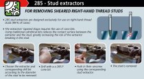 (285.JS5) -Stud Extractor Set-5pc (for right hand studs 3-18mm)