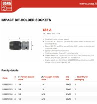 (EF.R) -1/4" Drive Bit Holder with Locking Ring (USAG)