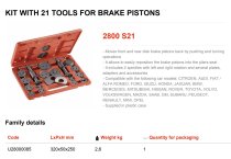 (2800-S21)-Brake Caliper Piston Windback Tool Set-21pc (USAG)