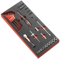 (MODM.RL161-36)-1/4″ Drive Metric Tool Set w/RL161 ratchet-46pc (Facom)