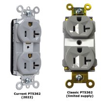 20a/120v "Audio Grade" Duplex Receptacle (PT5362-AGRY) (limited supply-NLA)