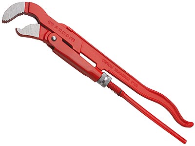 (121A.1P)-Swedish style Pipe Wrench w/\"S\" Jaws-45° (1\")