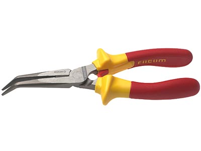 (195.20VE) -Insulated Half Round Nose Pliers w/Angled Tips-7.9"