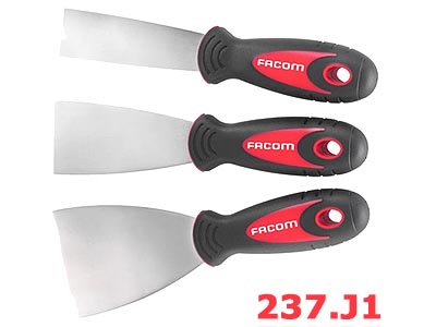 (237.J1)-Stainless Steel Scaper Set (Flexible blades)-3pc (Facom