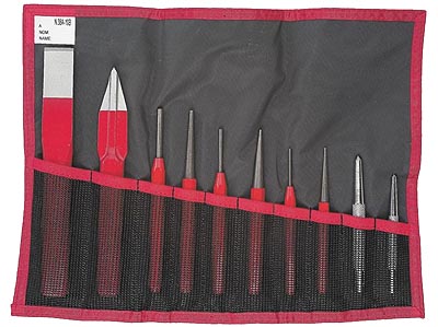(247.265JT10) - 10pc Punch and Chisel Set (with storage roll)