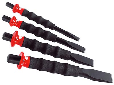 (263.GJ4) -Comfort Grip Engineer's Chisel Set (with stand)-4pc