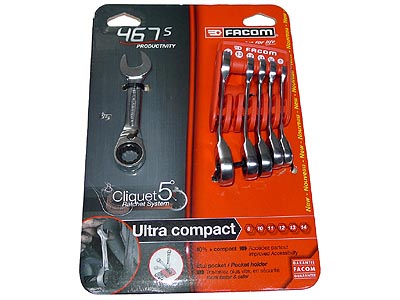 (467BS.JP6)-6pc Compact Ratcheting Comb Wrench Set (8-14mm)