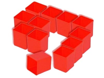 Plastic Storage Boxes (Red) - for Classic Systainers (12pc)