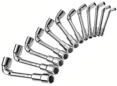 FACOM 75.J12PB Pipe wrench set with through hole, metric (12 pcs