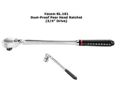 (KL.161) -3/4\" Drive Dust Proof Pear Head Ratchet (Facom)