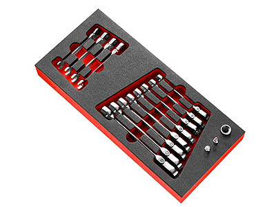(MODM.467BFJ12u)-12pc Hinged Ratcheting Comb Wrench Set (8-19mm)