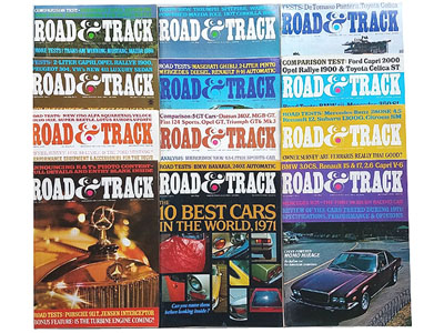 Road & Track - 11 issues from 1970 (Feb-Dec)